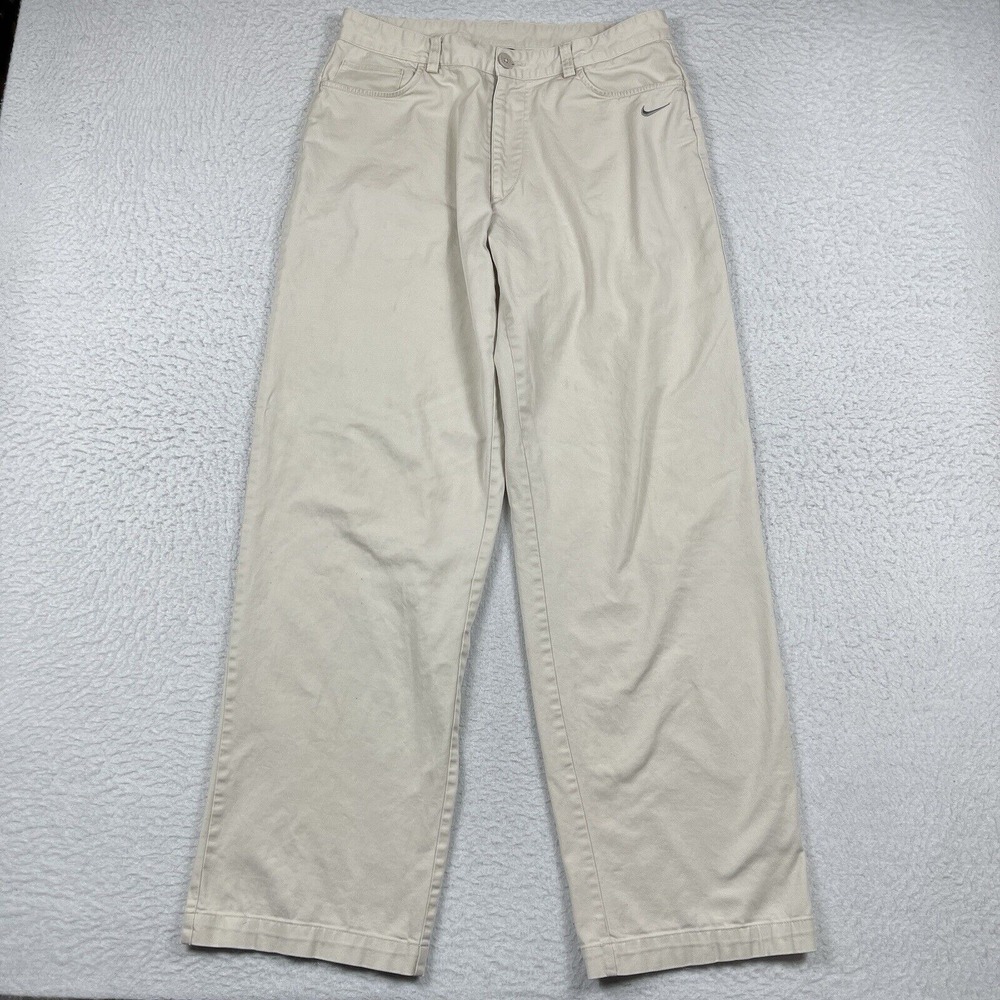 Nike Pants Mens 34 Medium (Fits 32x31) Beige Slacks Casual Office Sport Golfer